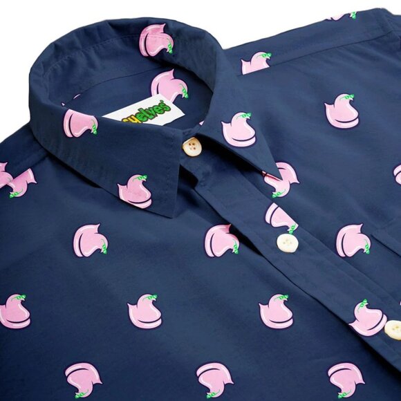 NWOT  Tispy Elves Hawaiian Shirt Playing for Peeps - Picture 4 of 4